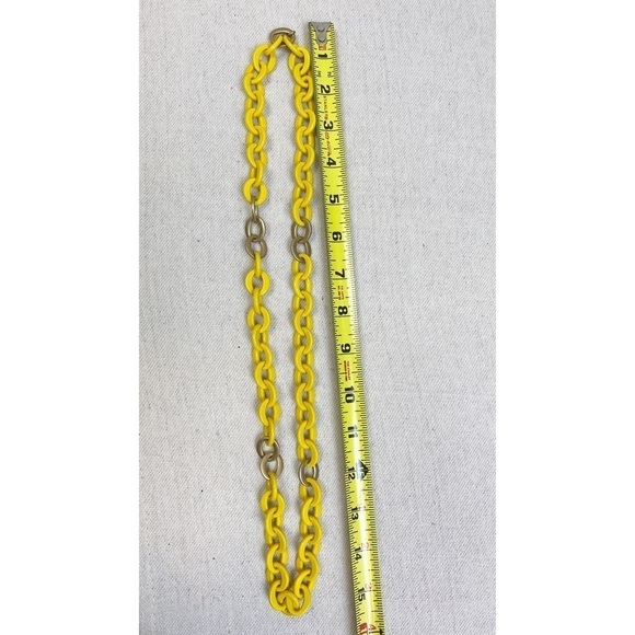 J. Crew Unique Link yellow and matte gold Chain Long Necklace - Picture 4 of 4